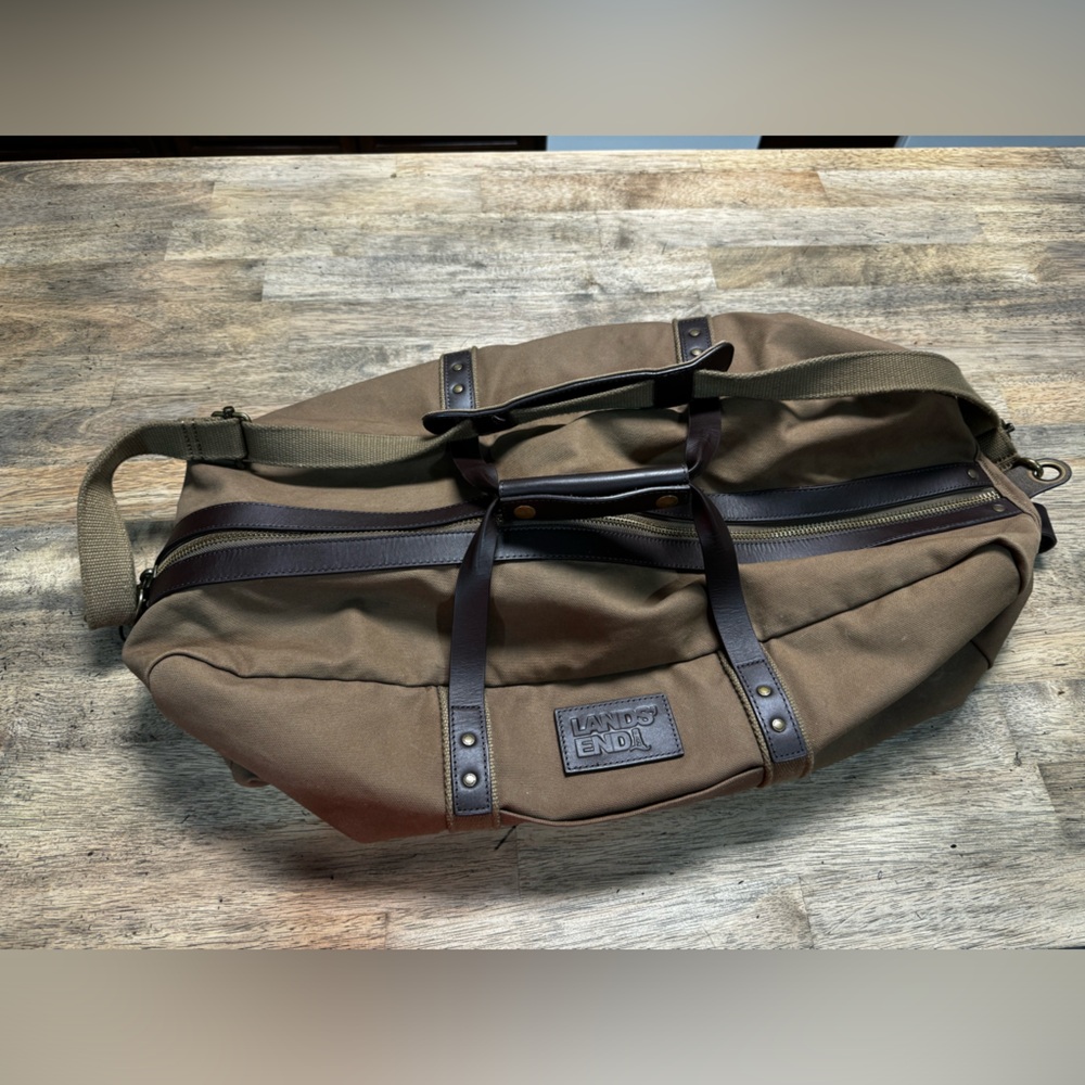 Lands’ End Waxed Canvas Travel Bag